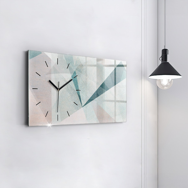 Horizontal wall clock Triangles Abstract Texture
