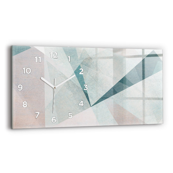 Horizontal wall clock Triangles Abstract Texture