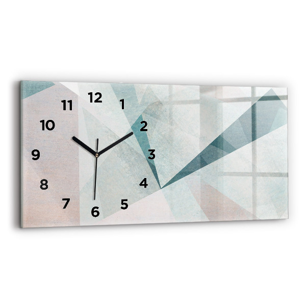 Horizontal wall clock Triangles Abstract Texture