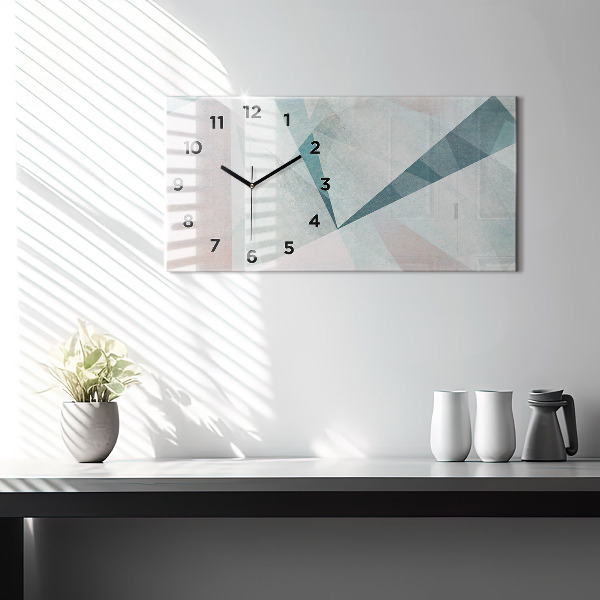 Horizontal wall clock Triangles Abstract Texture