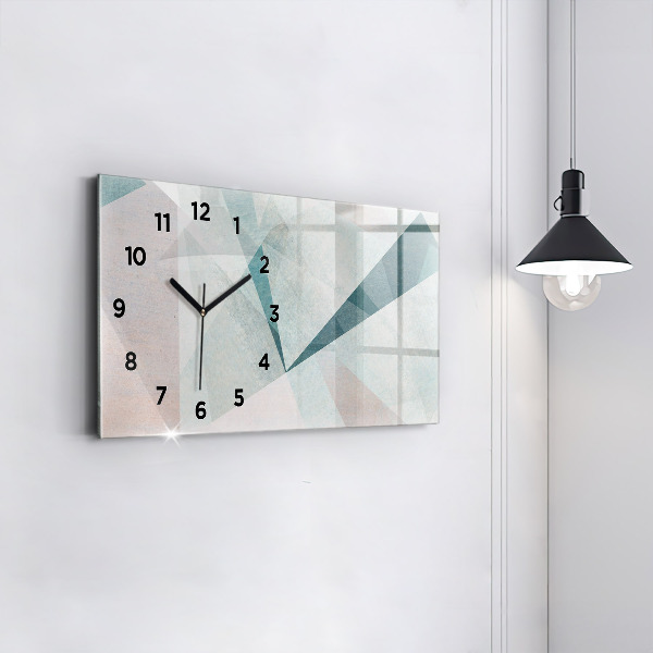 Horizontal wall clock Triangles Abstract Texture