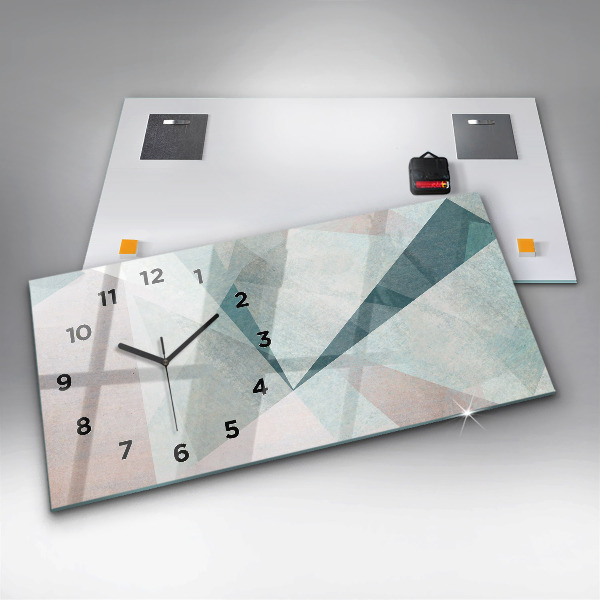 Horizontal wall clock Triangles Abstract Texture