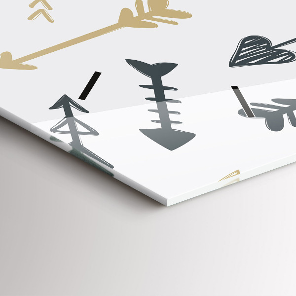 Horizontal wall clock Geometric hipster pattern