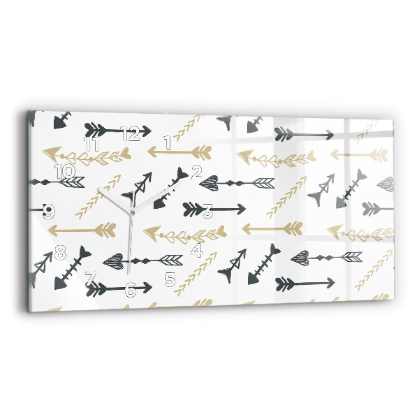 Horizontal wall clock Geometric hipster pattern