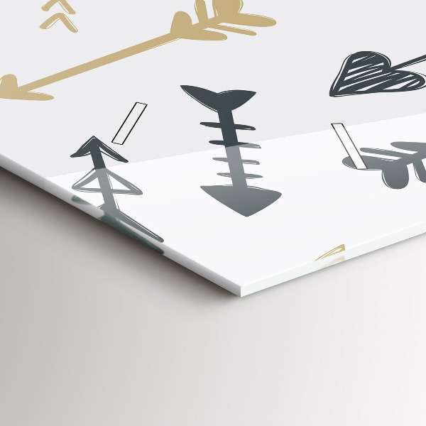 Horizontal wall clock Geometric hipster pattern