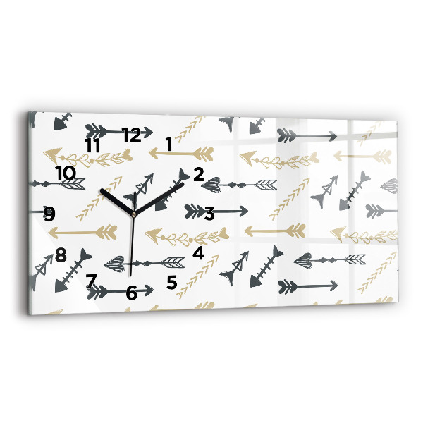 Horizontal wall clock Geometric hipster pattern