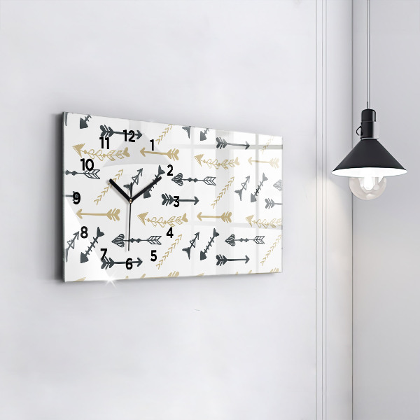 Horizontal wall clock Geometric hipster pattern