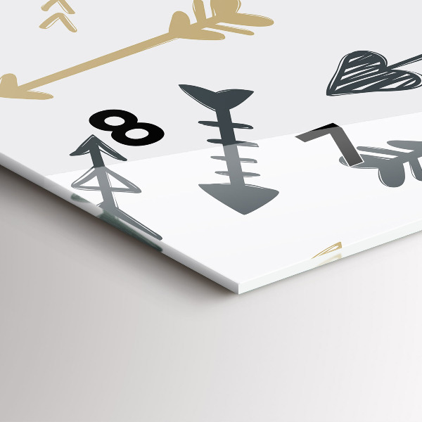 Horizontal wall clock Geometric hipster pattern