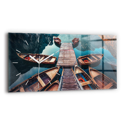 Horizontal wall clock Pier and Lake