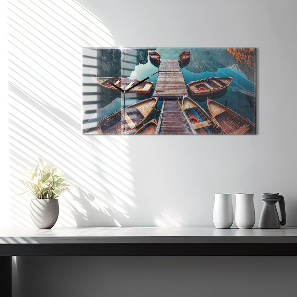 Horizontal wall clock Pier and Lake