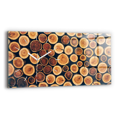 Horizontal wall clock Wood