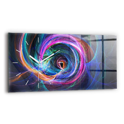 Horizontal wall clock Colorful Fractal