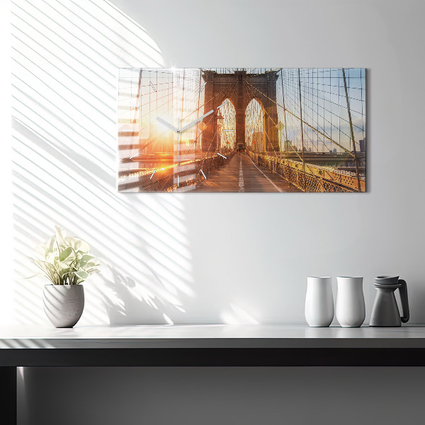 Horizontal wall clock Brooklyn Bridge NYC