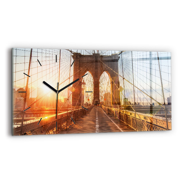 Horizontal wall clock Brooklyn Bridge NYC