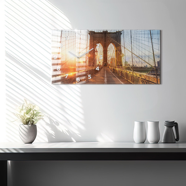 Horizontal wall clock Brooklyn Bridge NYC