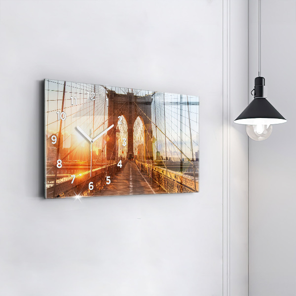 Horizontal wall clock Brooklyn Bridge NYC