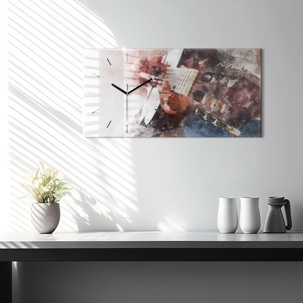 Horizontal wall clock Guitar Visualization