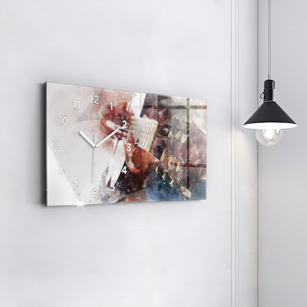 Horizontal wall clock Guitar Visualization