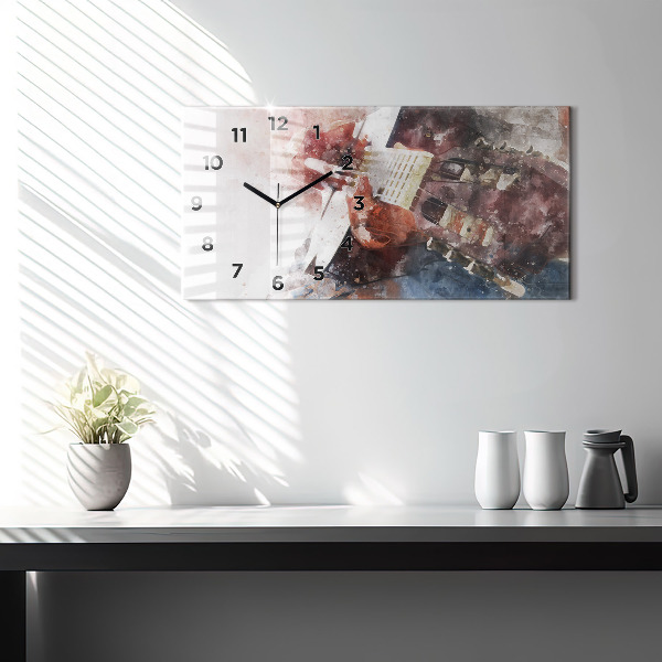 Horizontal wall clock Guitar Visualization