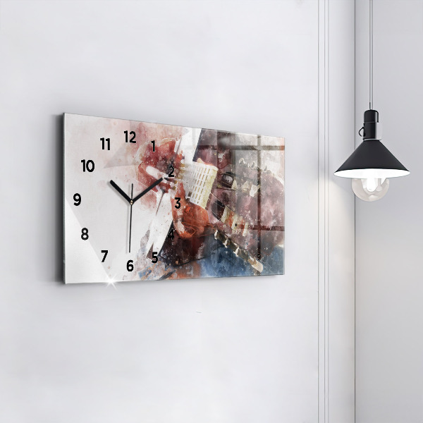 Horizontal wall clock Guitar Visualization