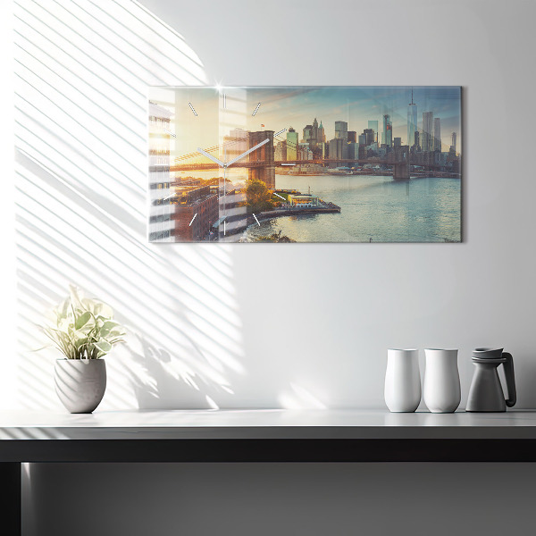 Horizontal wall clock New York Manhattan