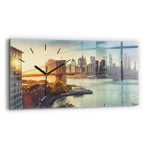 Horizontal wall clock New York Manhattan