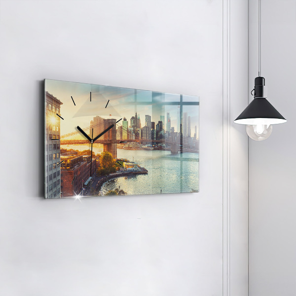 Horizontal wall clock New York Manhattan