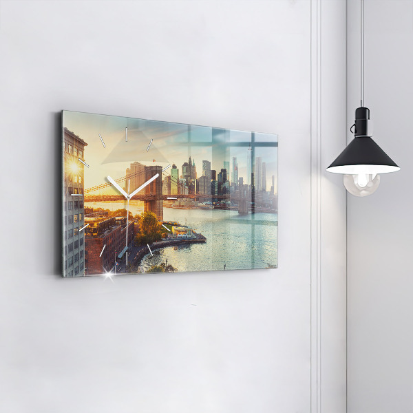 Horizontal wall clock New York Manhattan