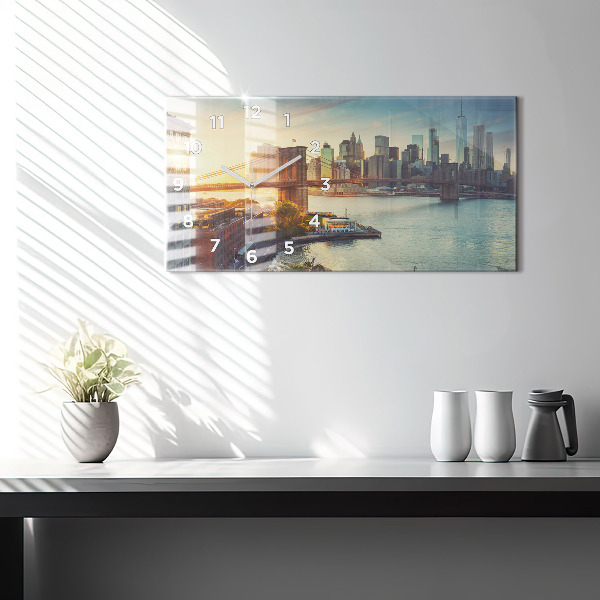 Horizontal wall clock New York Manhattan
