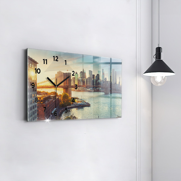 Horizontal wall clock New York Manhattan