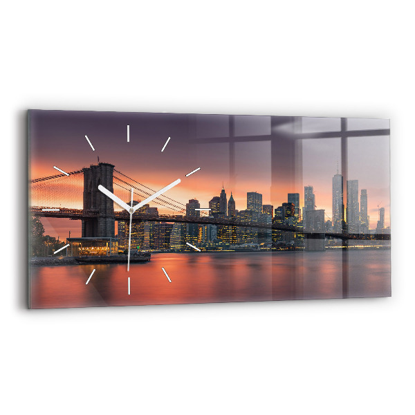 Horizontal wall clock New York East River