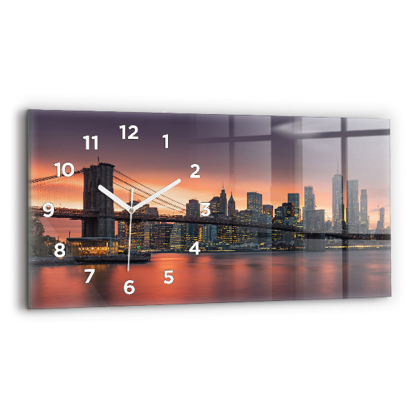 Horizontal wall clock New York East River
