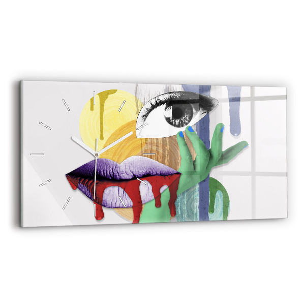 Horizontal wall clock Surrealist collage