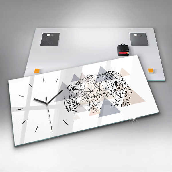 Horizontal wall clock Geometric Pattern