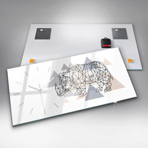 Horizontal wall clock Geometric Pattern