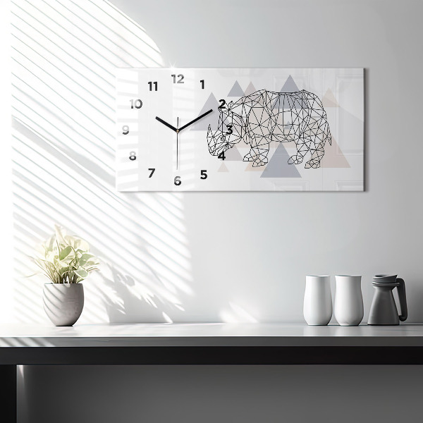Horizontal wall clock Geometric Pattern