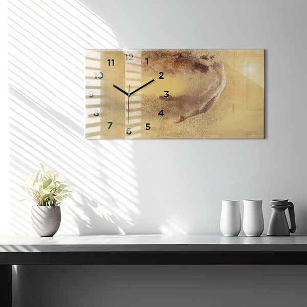 Horizontal wall clock Woman in figure