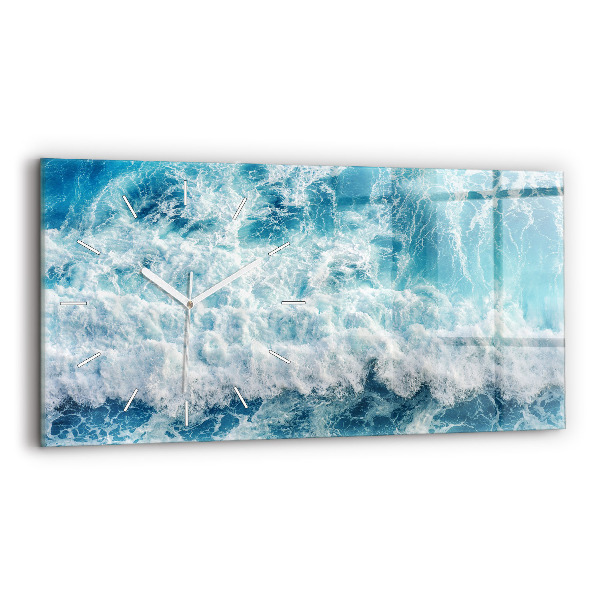 Horizontal wall clock Ocean waves