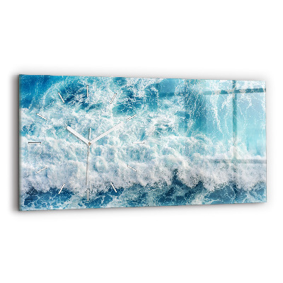 Horizontal wall clock Ocean waves