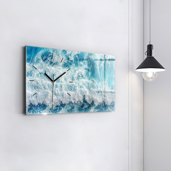 Horizontal wall clock Ocean waves