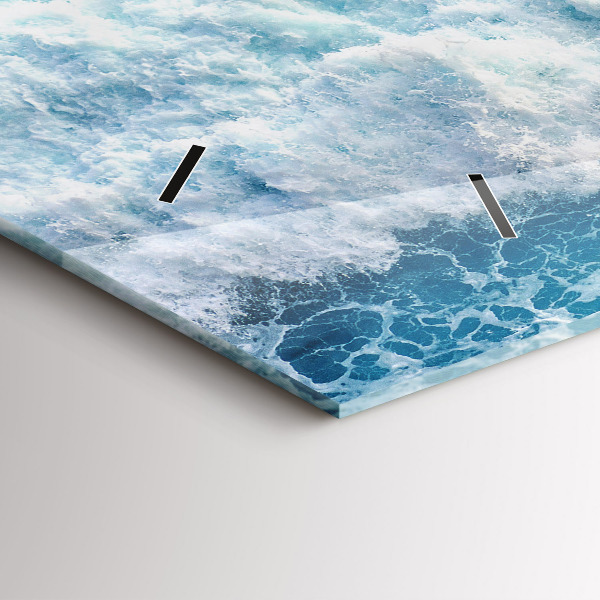 Horizontal wall clock Ocean waves