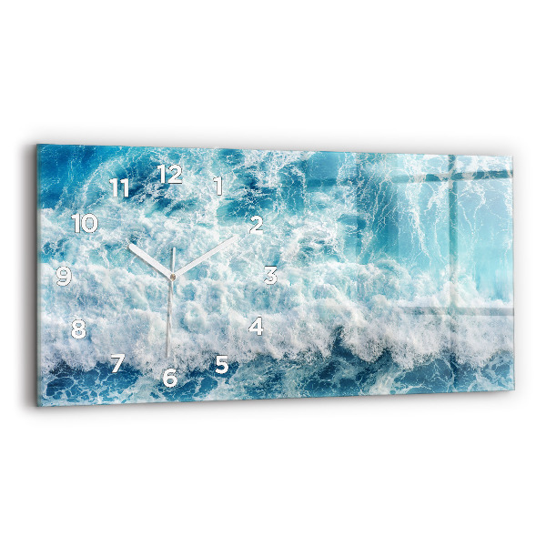 Horizontal wall clock Ocean waves