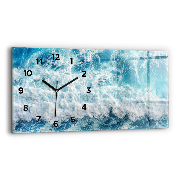 Horizontal wall clock Ocean waves