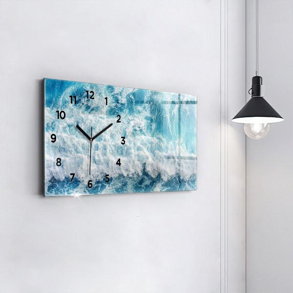 Horizontal wall clock Ocean waves