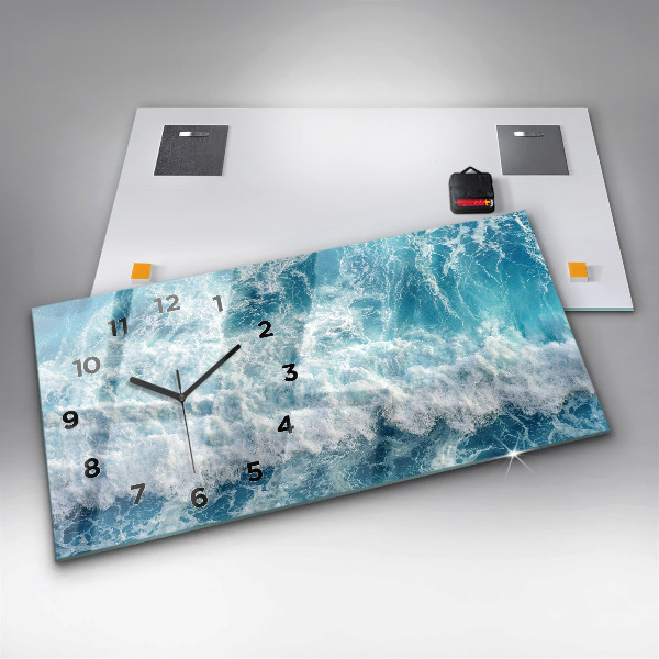 Horizontal wall clock Ocean waves