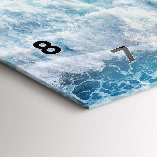 Horizontal wall clock Ocean waves