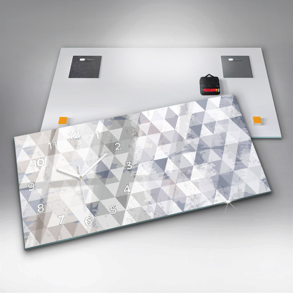 Horizontal wall clock Geometric pattern
