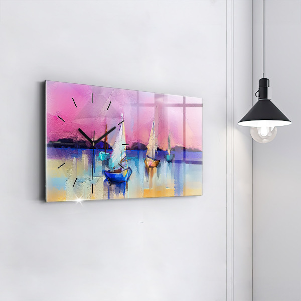 Horizontal wall clock Seascape