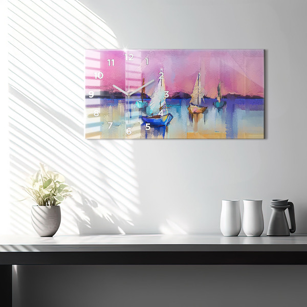 Horizontal wall clock Seascape