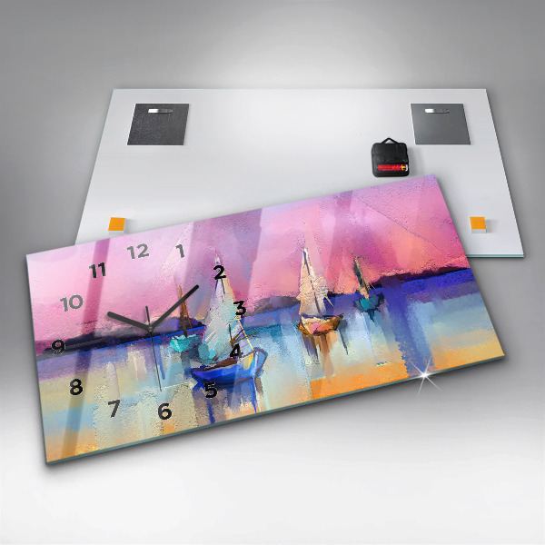 Horizontal wall clock Seascape